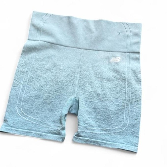 New Balance Pants - New Balance Womens M Seamless High Rise Biker Shorts Blue Compression Gym